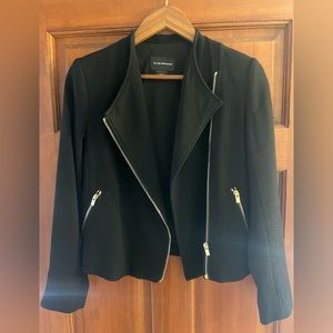 Club Monaco Gold Zip Black Jacket, Size XS